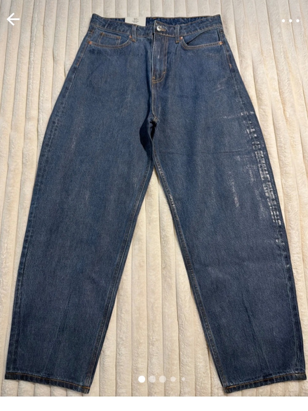 High Waist Barrel Jeans - Dark Blue